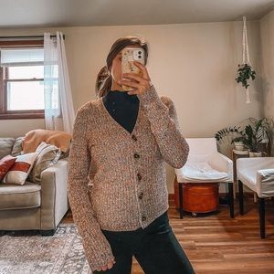 COPY - - Madewell Marled Shrunken Ribbed Cardigan Sweater Small